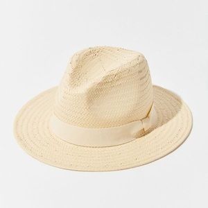 Urban Outfitters Straw Fedora Hat With Ribbon